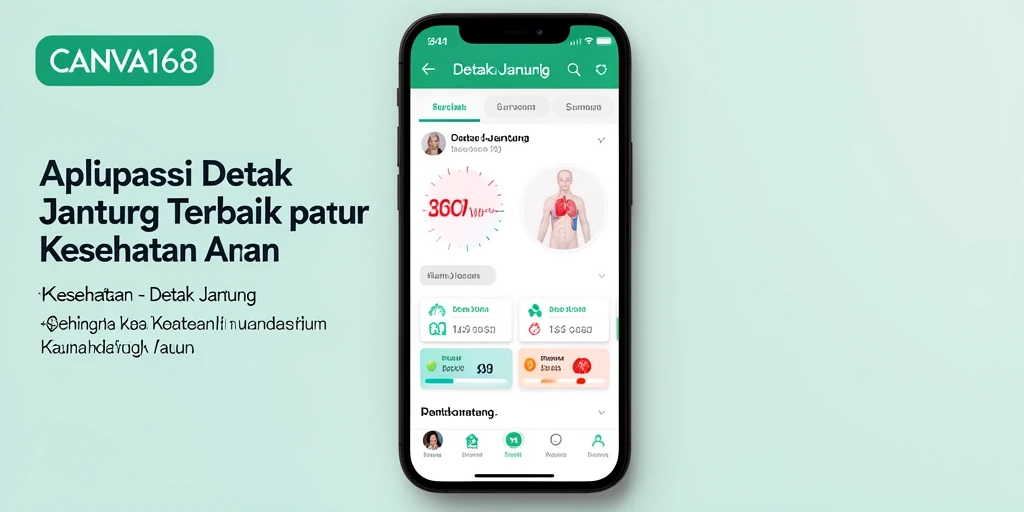 Antarmuka aplikasi Detak Jantung CANVA168 yang menarik dan informatif.