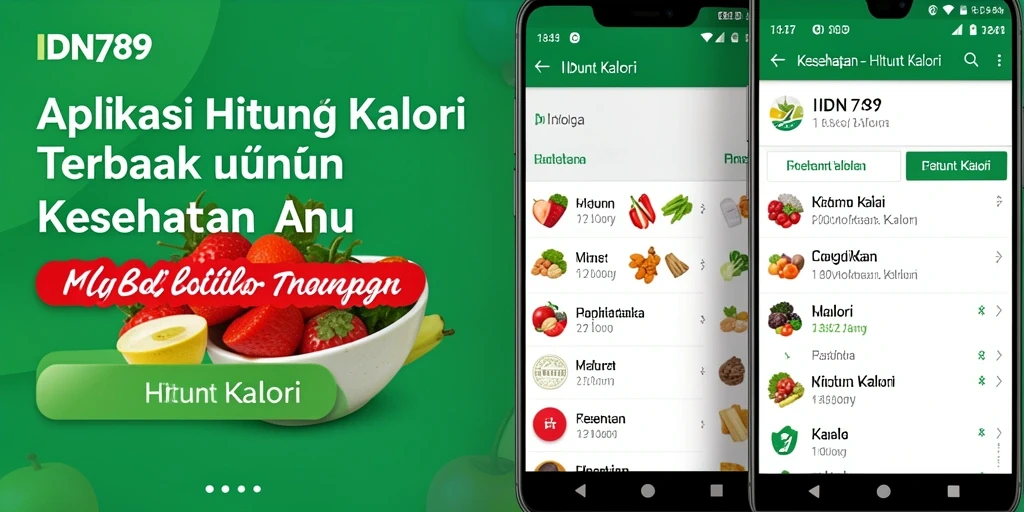 Tampilan antarmuka aplikasi Hitung Kalori IDN789 yang user-friendly.