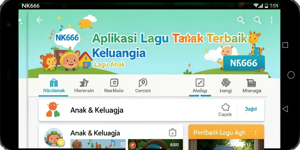 Tampilan antarmuka NK666 yang ceria dan menarik untuk anak-anak.