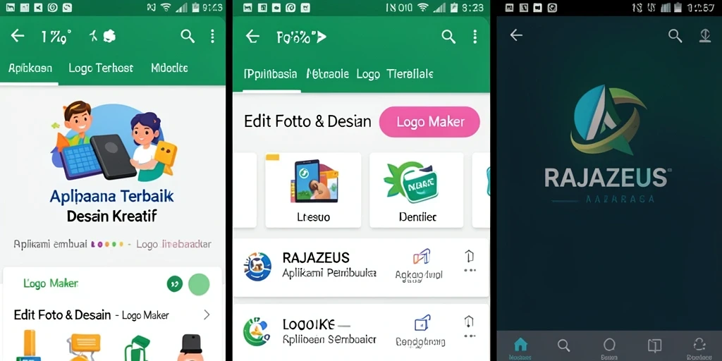 Tampilan antarmuka RAJAZEUS yang intuitif untuk desain logo.