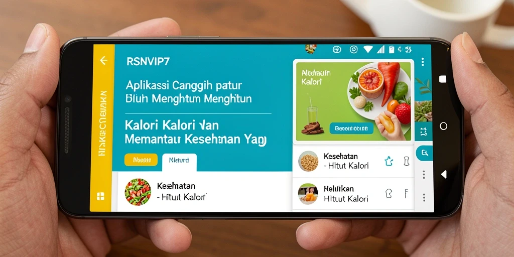 Screenshot aplikasi RSNVIP7 menampilkan fitur Hitung Kalori yang menarik.